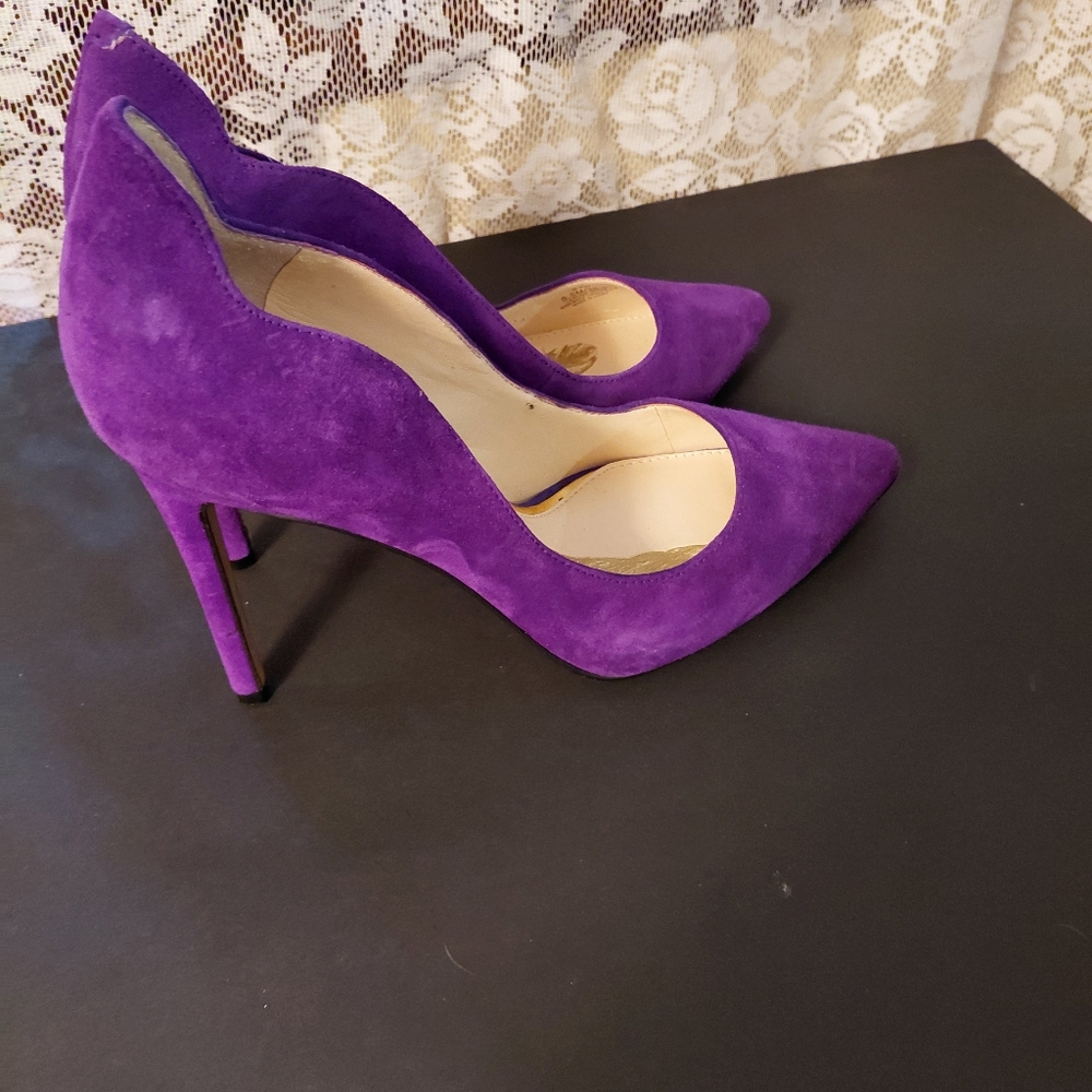 Jessica Simpson Elegant Purple Pump Genuine Seude Stilletos Size 8.5 New W/O Box